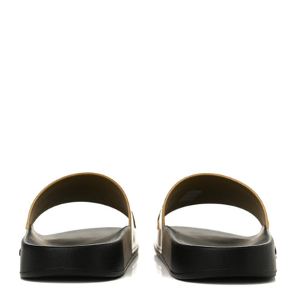 Givenchy Metallic Rubber Logo Pool Slide Sandals 41 Gold 9 of 13