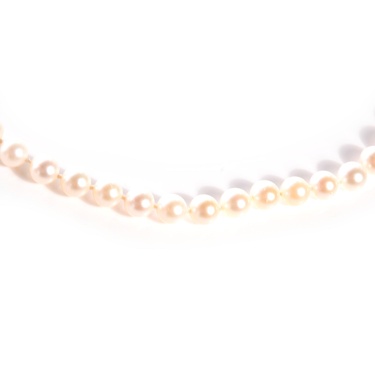 Mikimoto 18k White Gold Cultured Akoya 6.5mm Pearl Strand Necklace 16 3 of 7