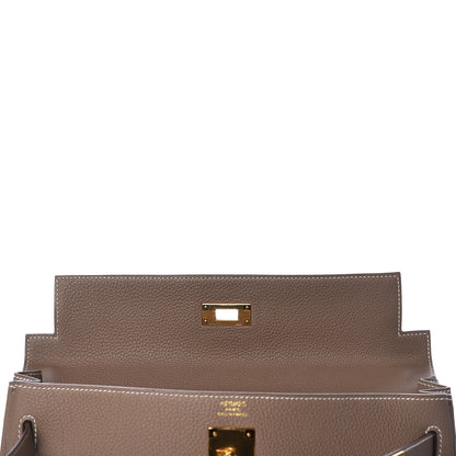 Hermes Togo Kelly Retourne 32 Etoupe 15 of 38