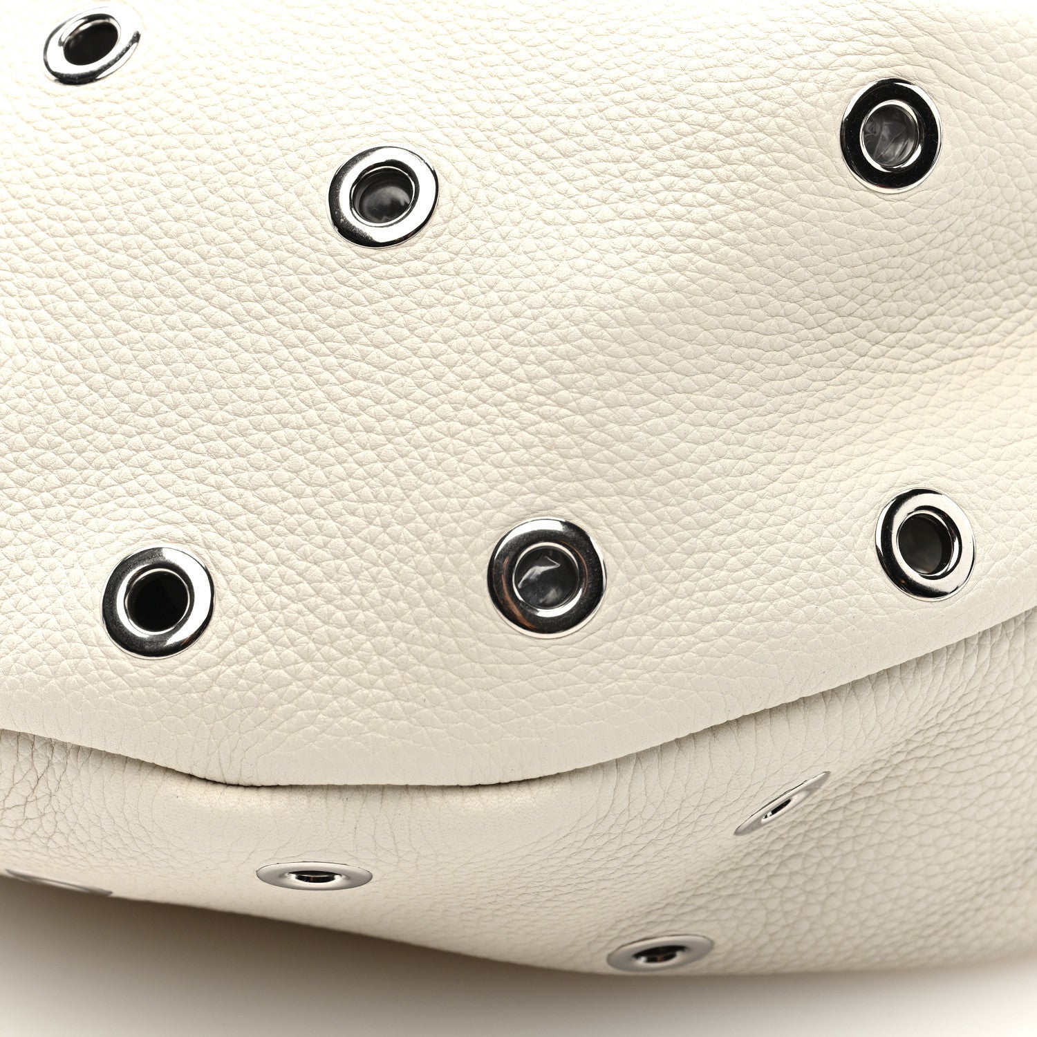 Khaite Pebbled Calfskin Grommet Medium Olivia Hobo Dark Ivory 9 of 9