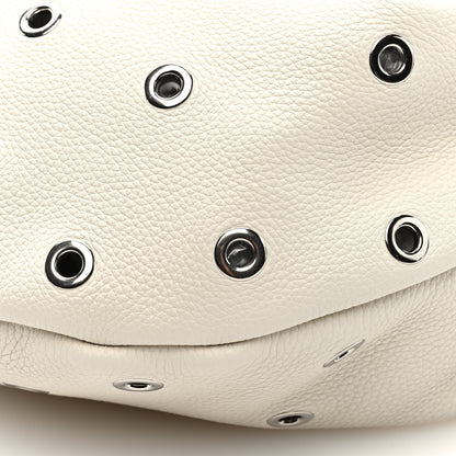 Khaite Pebbled Calfskin Grommet Medium Olivia Hobo Dark Ivory 9 of 9