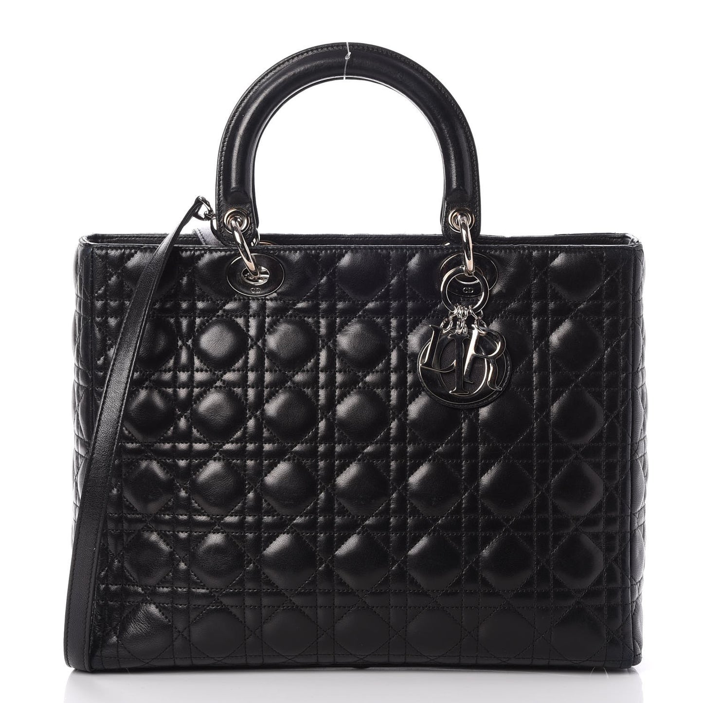 Lambskin Cannage Large Lady Dior Black
