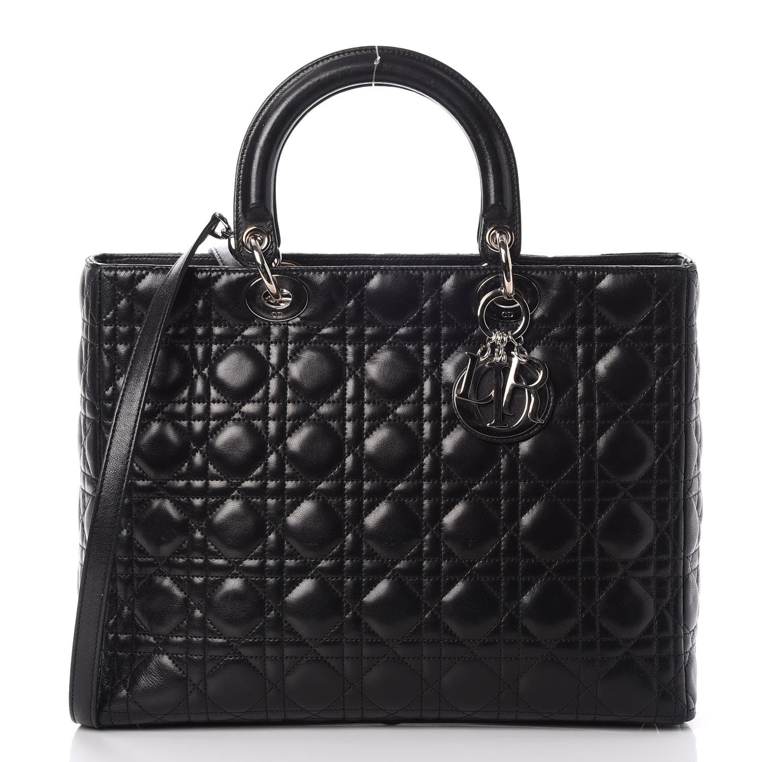 Christian Dior Lambskin Cannage Large Lady Dior Black 1 of 11
