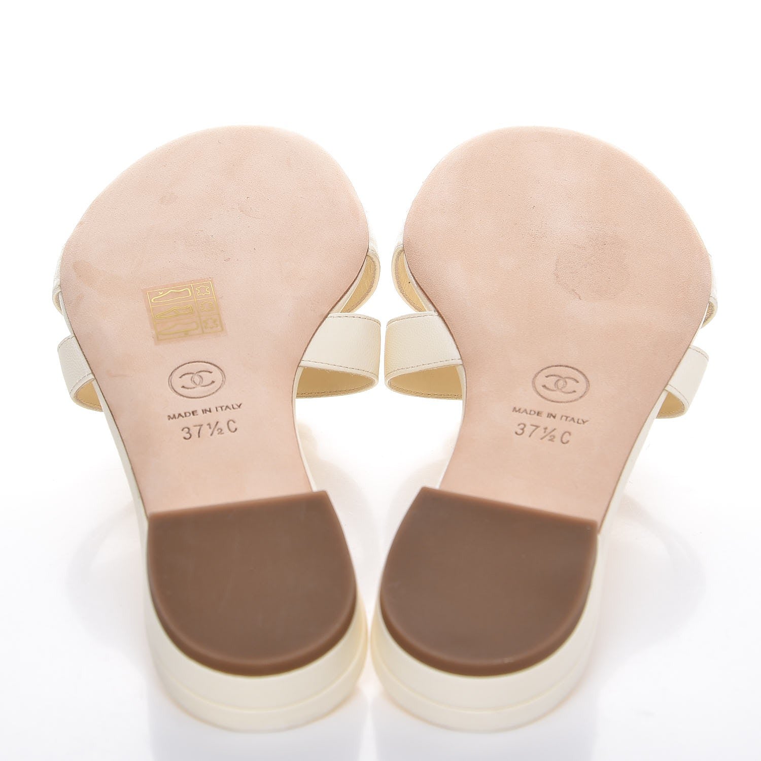 Chanel Lambskin Camellia Sandals 37.5 White 7 of 12