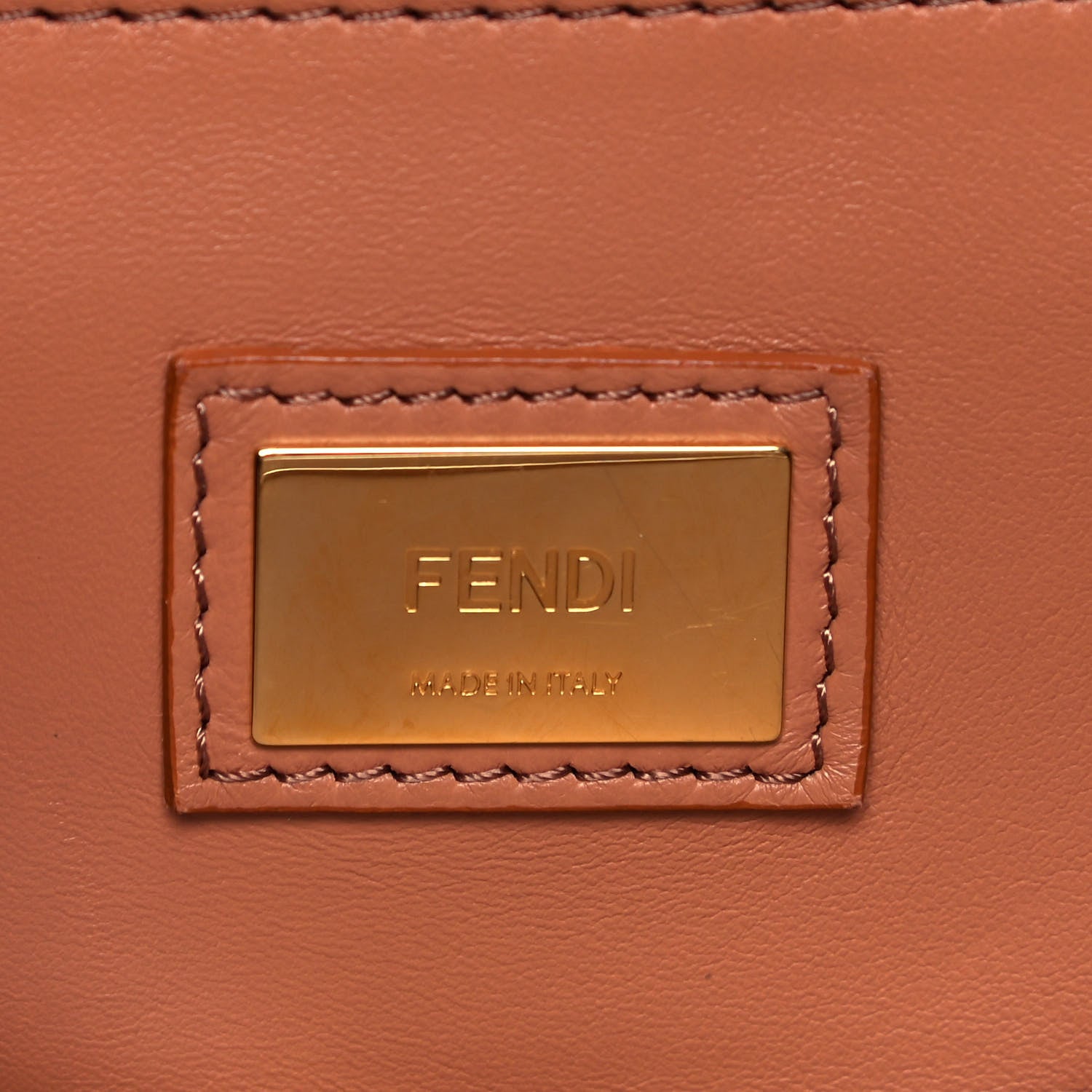 Fendi Vitello Seta Shiny Nappa Medium Peekaboo Iconic Satchel Verde Prato Makeup 9 of 10