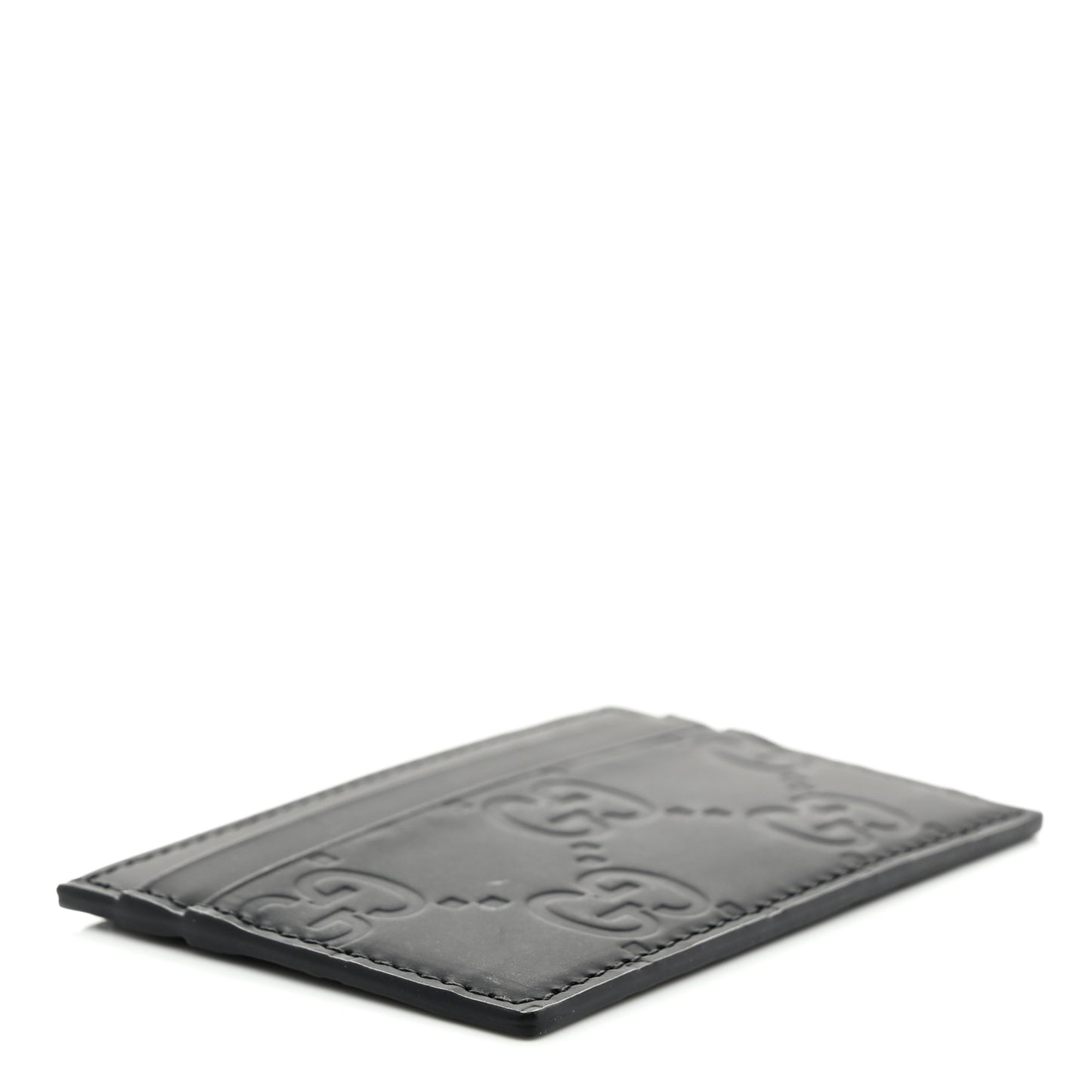 Rubber Effect GG Embossed Card Holder Black
