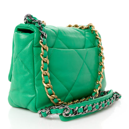 Chanel Lambskin Quilted Medium Chanel 19 Flap Green 3 of 10