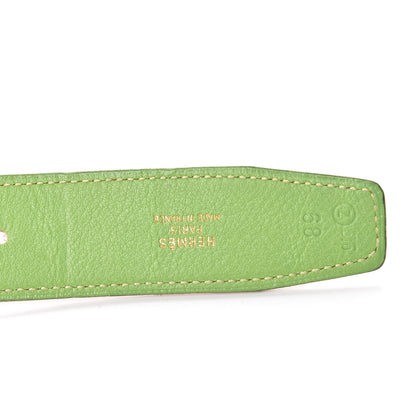 Hermes Veau Gulliver 32mm H Belt 68 Orange Vert Cru 7 of 8