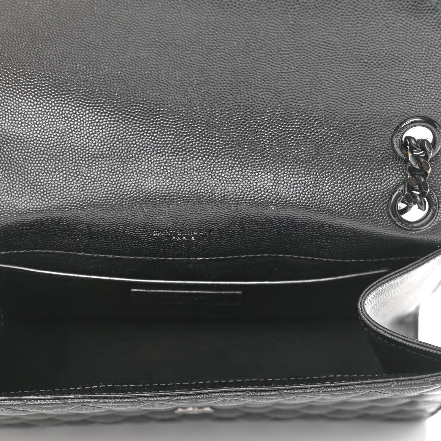 Grain De Poudre Textured Mixed Matelasse Triquilt Medium Monogram Satchel Black
