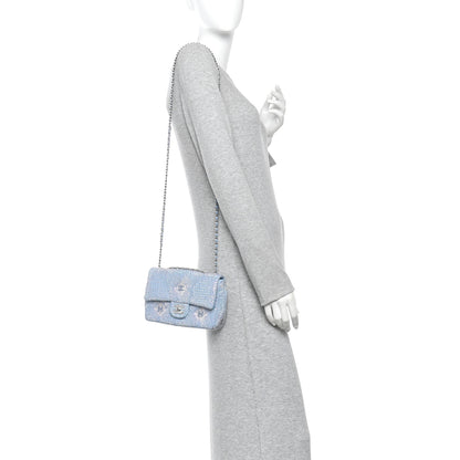 Chanel Denim Strass Evening Flap Bag Blue 2 of 11