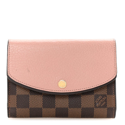 Louis Vuitton Damier Ebene Normandy Compact Wallet Rose Ballerine 1 of 6