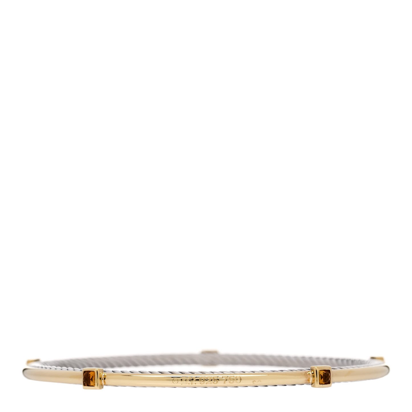 Sterling Silver 18K Yellow Gold Citrine Confetti Bangle Bracelet
