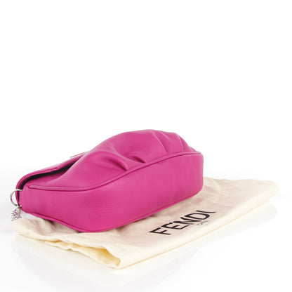 Fendi Vitello Flamingo Enamel Fendista Pouchette Crossbody Magenta 4 of 9