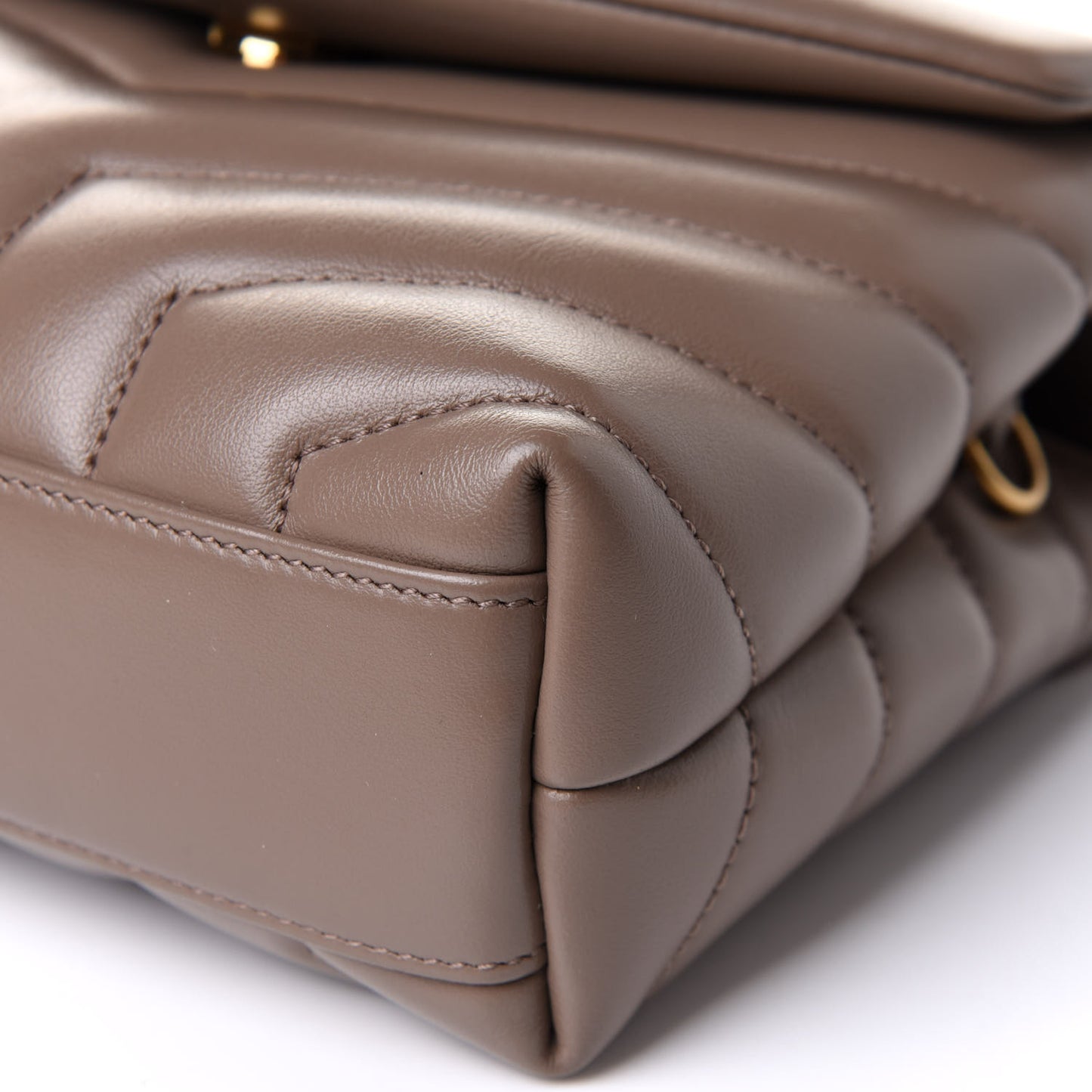 Calfskin Y Quilted Monogram Toy Loulou Crossbody Bag Taupe