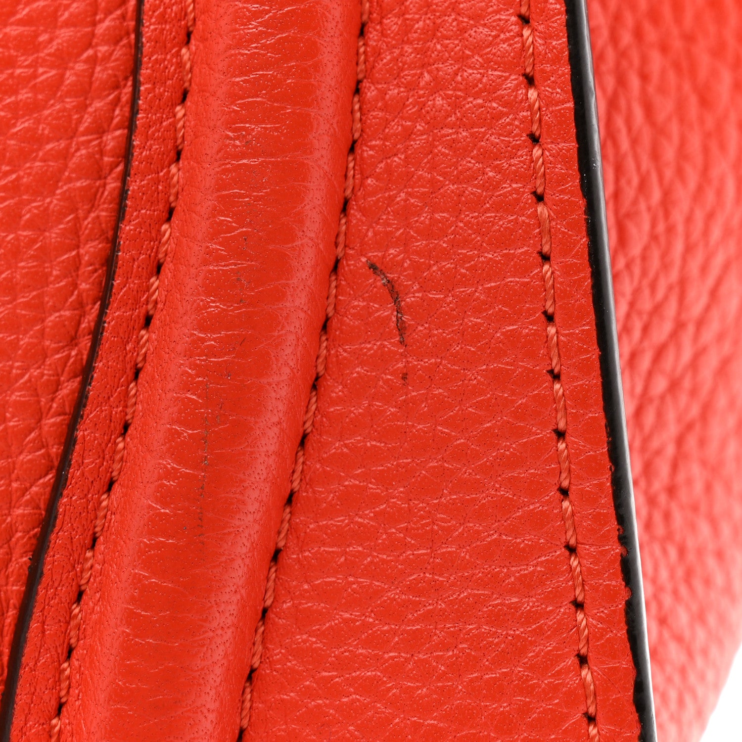 Celine Pebbled Calfskin Micro Luggage Vermillion 13 of 13
