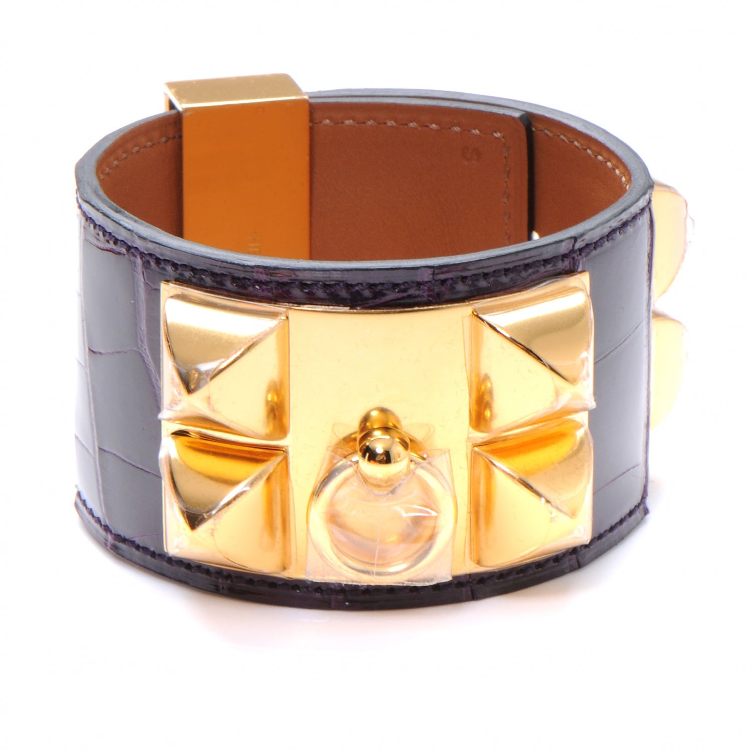 Hermes Shiny Alligator Collier De Chien CDC Bracelet Amethyst Small 1 of 5