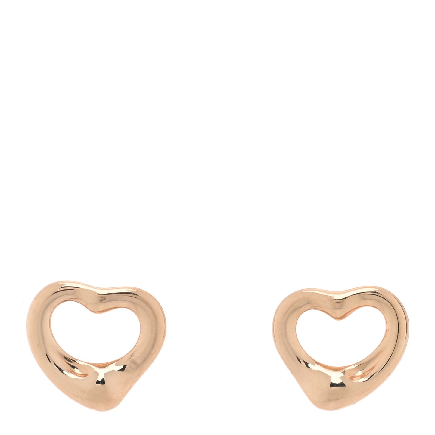 18K Rose Gold 11mm Elsa Peretti Open Heart Earrings