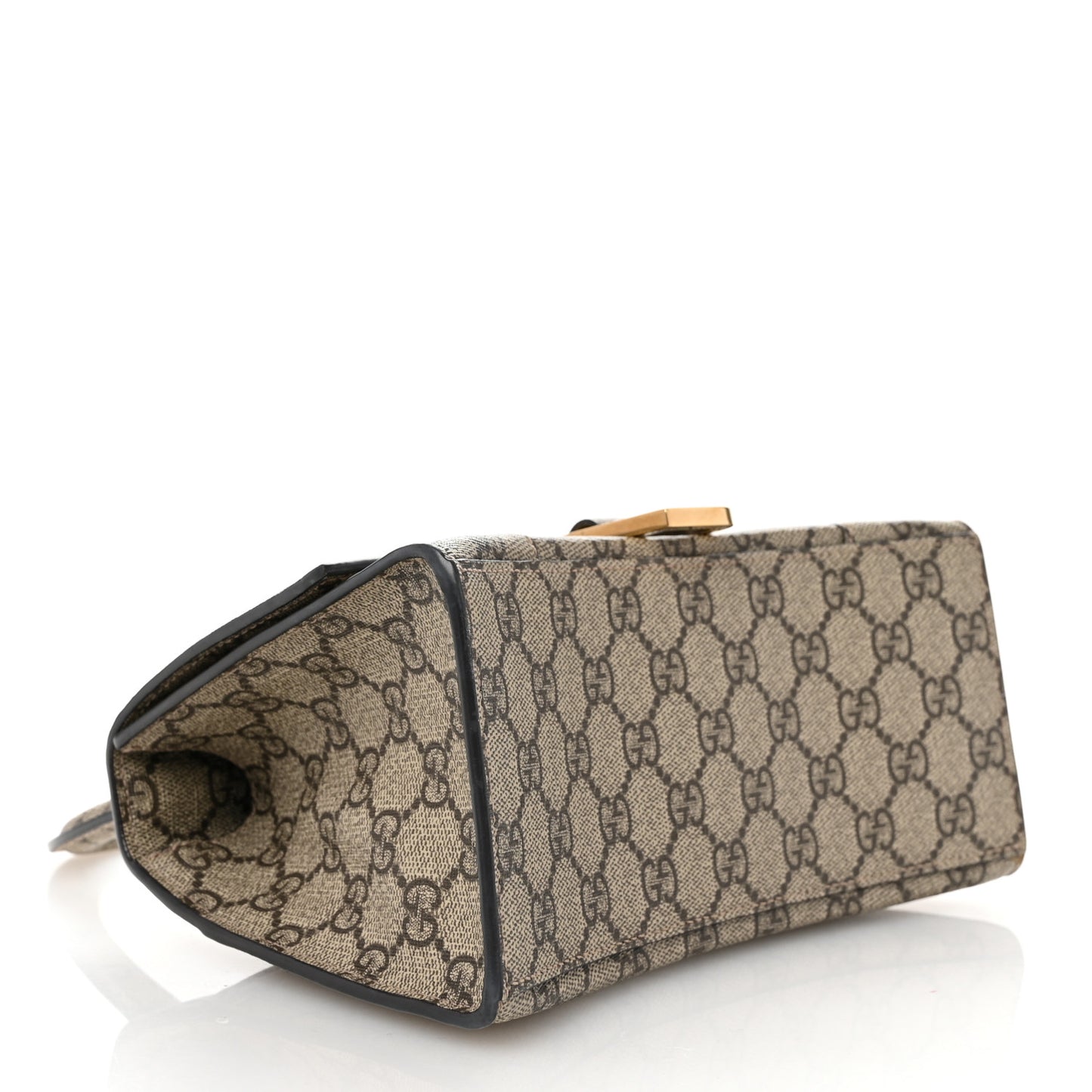 X GUCCI GG Supreme Monogram Small Hourglass Top Handle Bag Beige Ebony