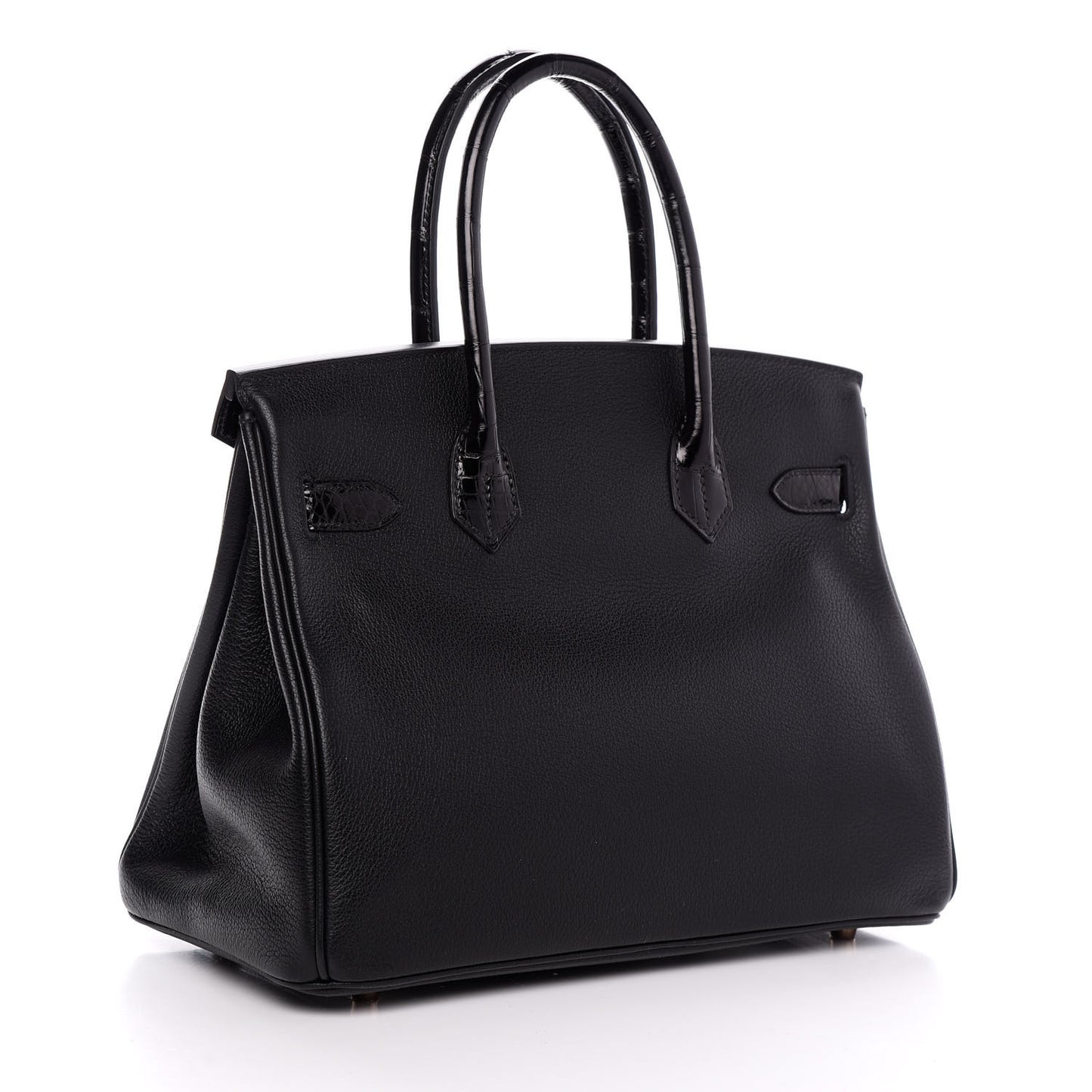 Taurillon Novillo Shiny Niloticus Crocodile Birkin Touch 30 Black