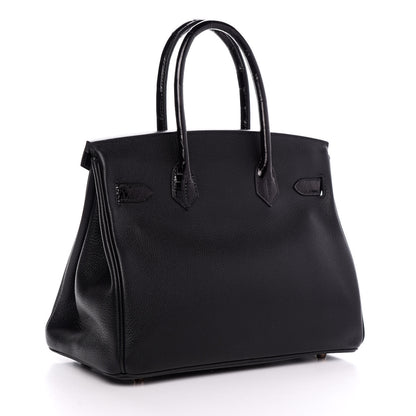 Hermes Taurillon Novillo Shiny Niloticus Crocodile Birkin Touch 30 Black 3 of 32
