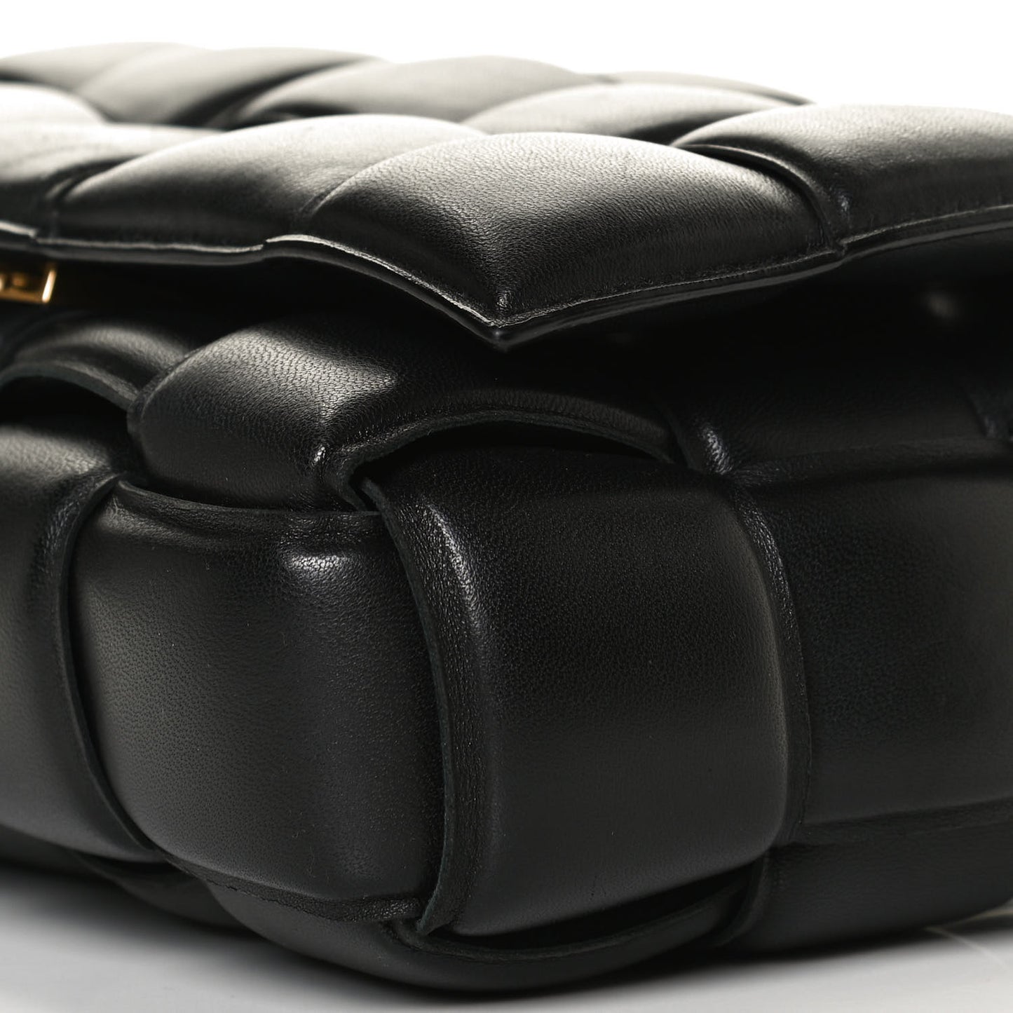 Nappa Maxi Intreccio Padded Cassette Crossbody Bag Black
