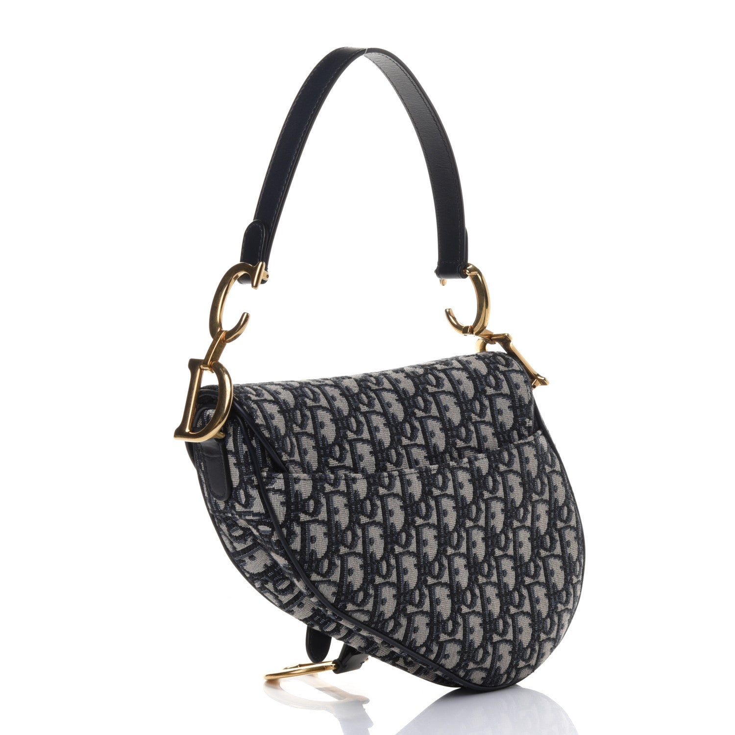Christian Dior Oblique Mini Saddle Bag Blue 2 of 4