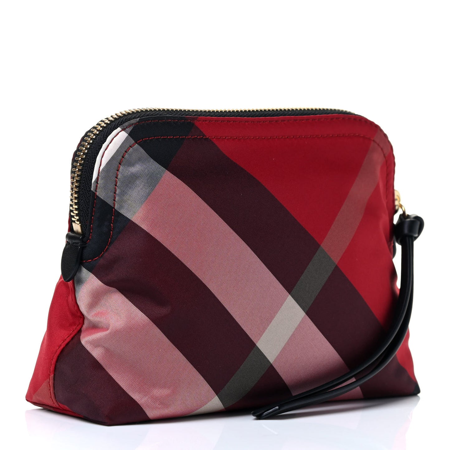 Nylon Nova Check Zip Top Pouch Red