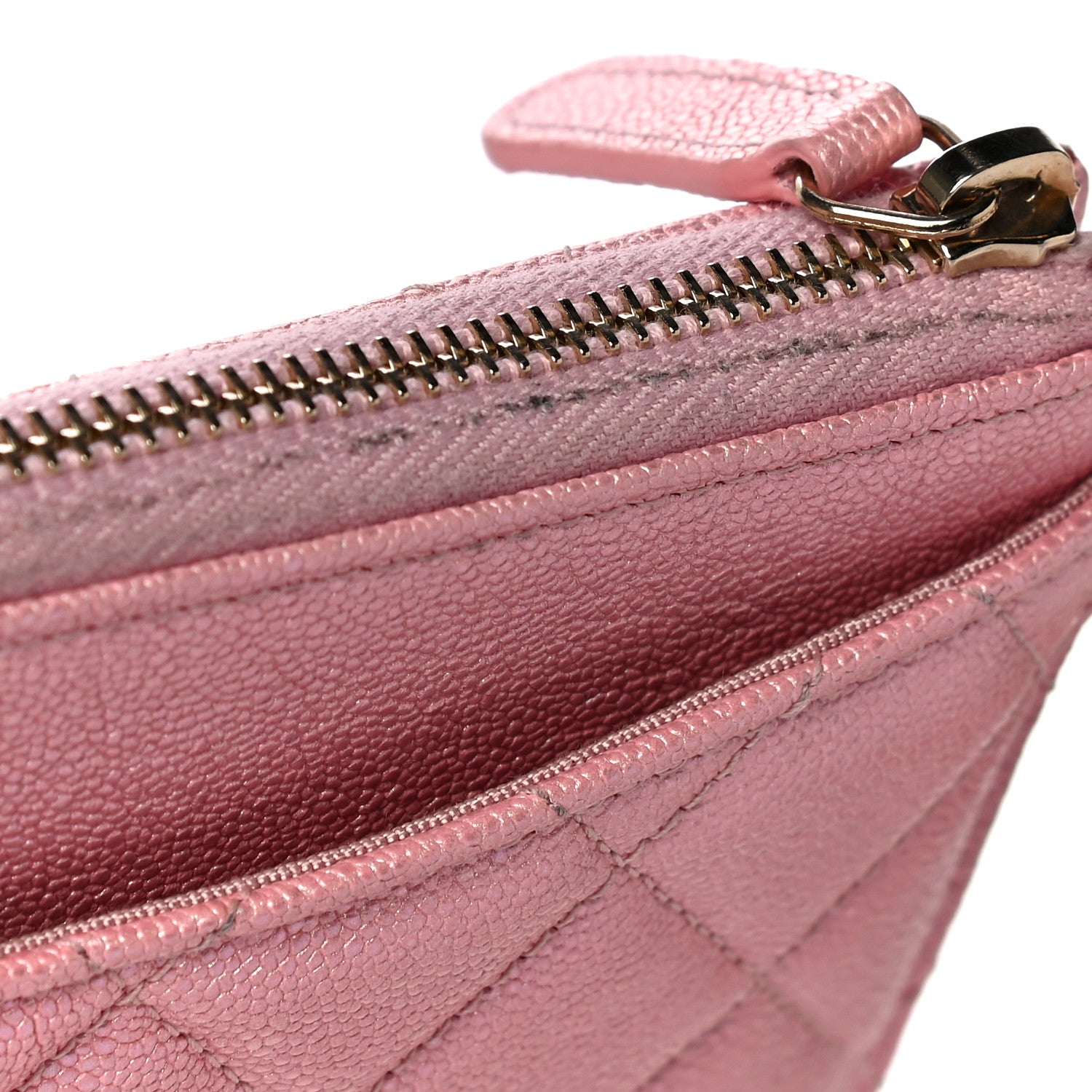 Chanel Iridescent Caviar Quilted Classic Pouch With Handle Rose Pink 14 of 16