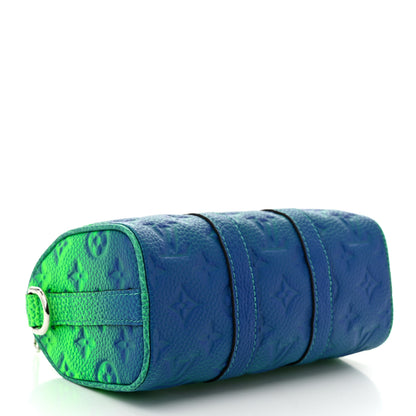 Louis Vuitton Taurillon Illusion Keepall XS Bleu Vert 4 of 10