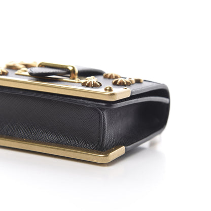 Prada Saffiano Astrology Mini Cahier Bag Black 10 of 11