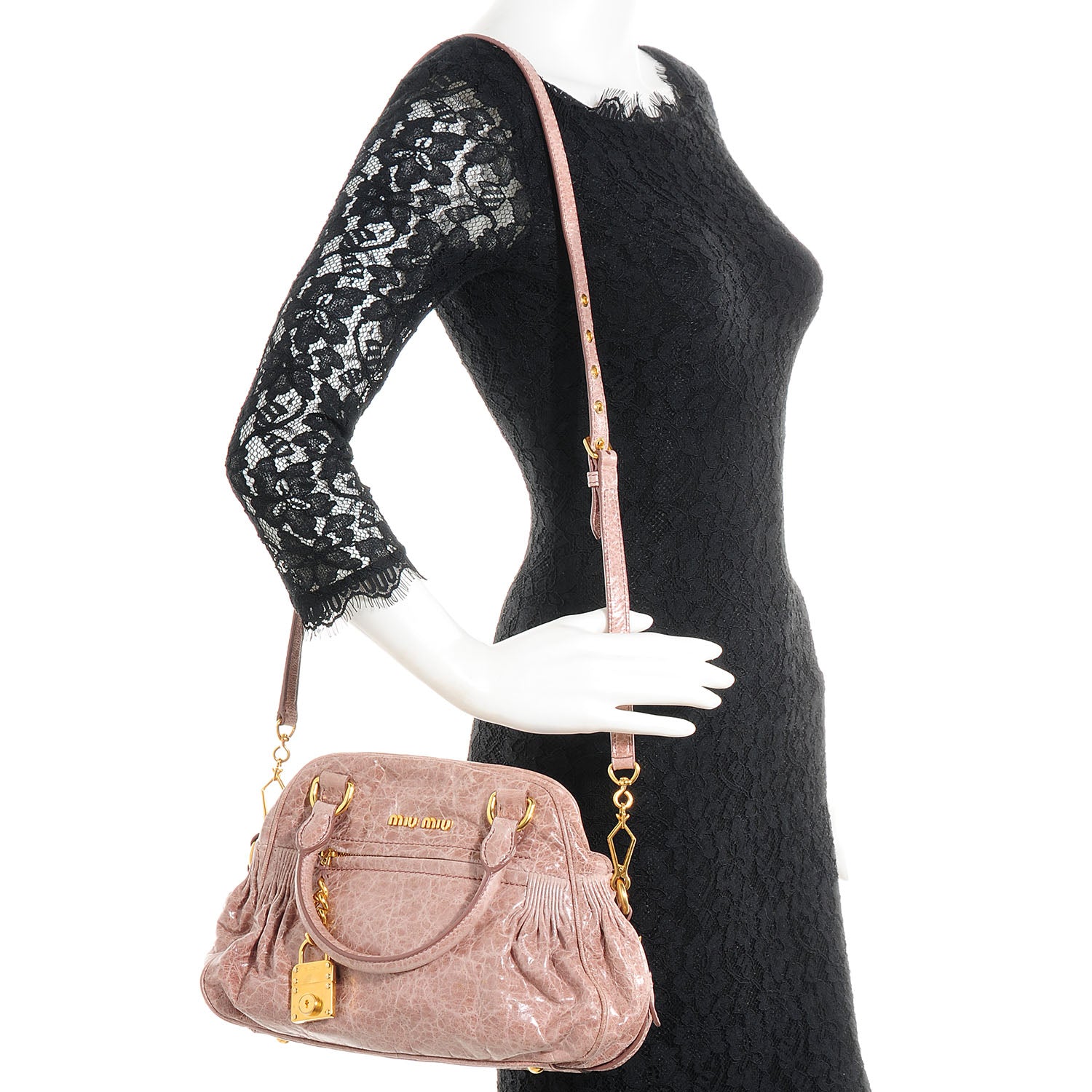 Miu Miu Nappa Leather Mini Charm Mughetto 2 of 11