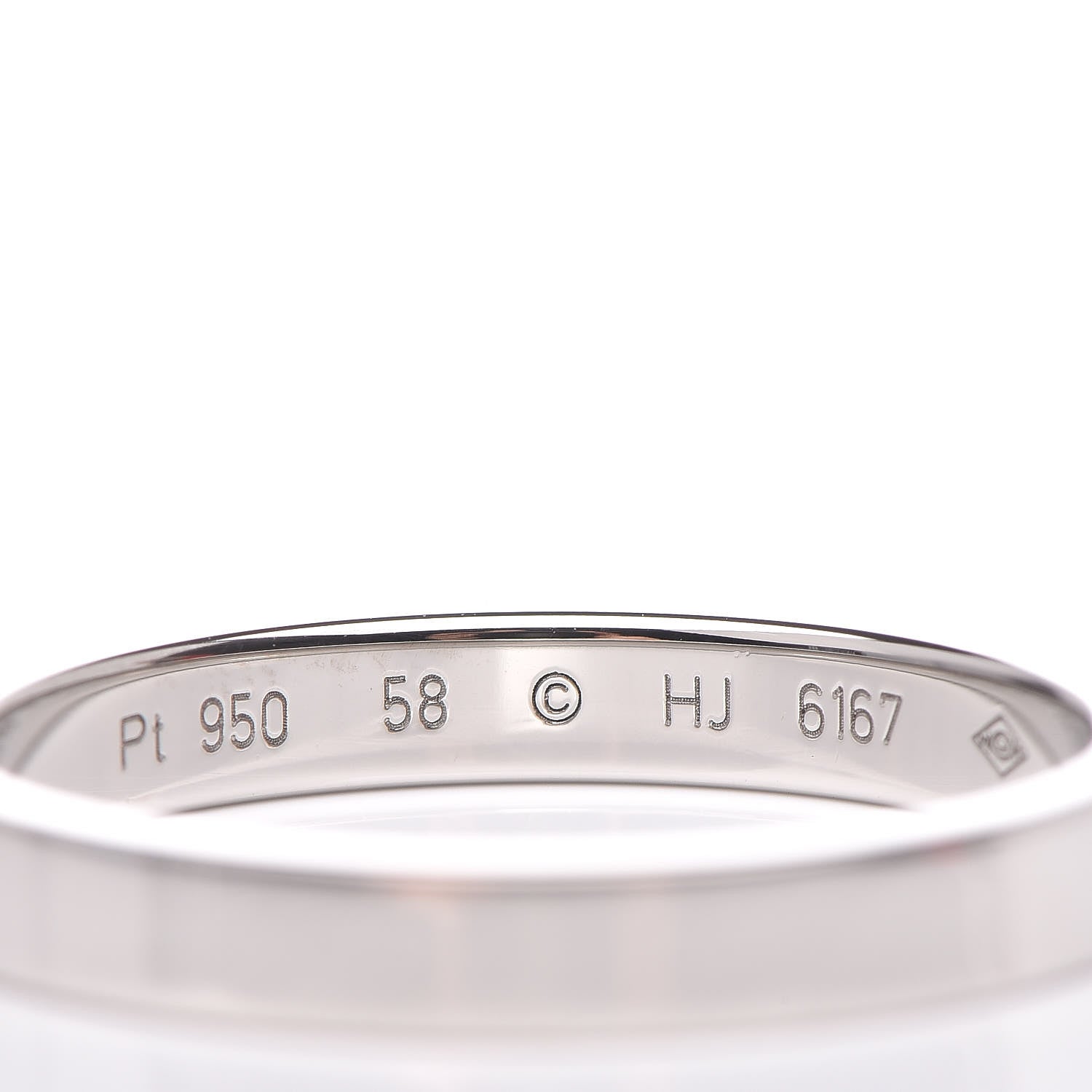 Cartier Platinum 3mm C De Wedding Band 58 8.25 4 of 6