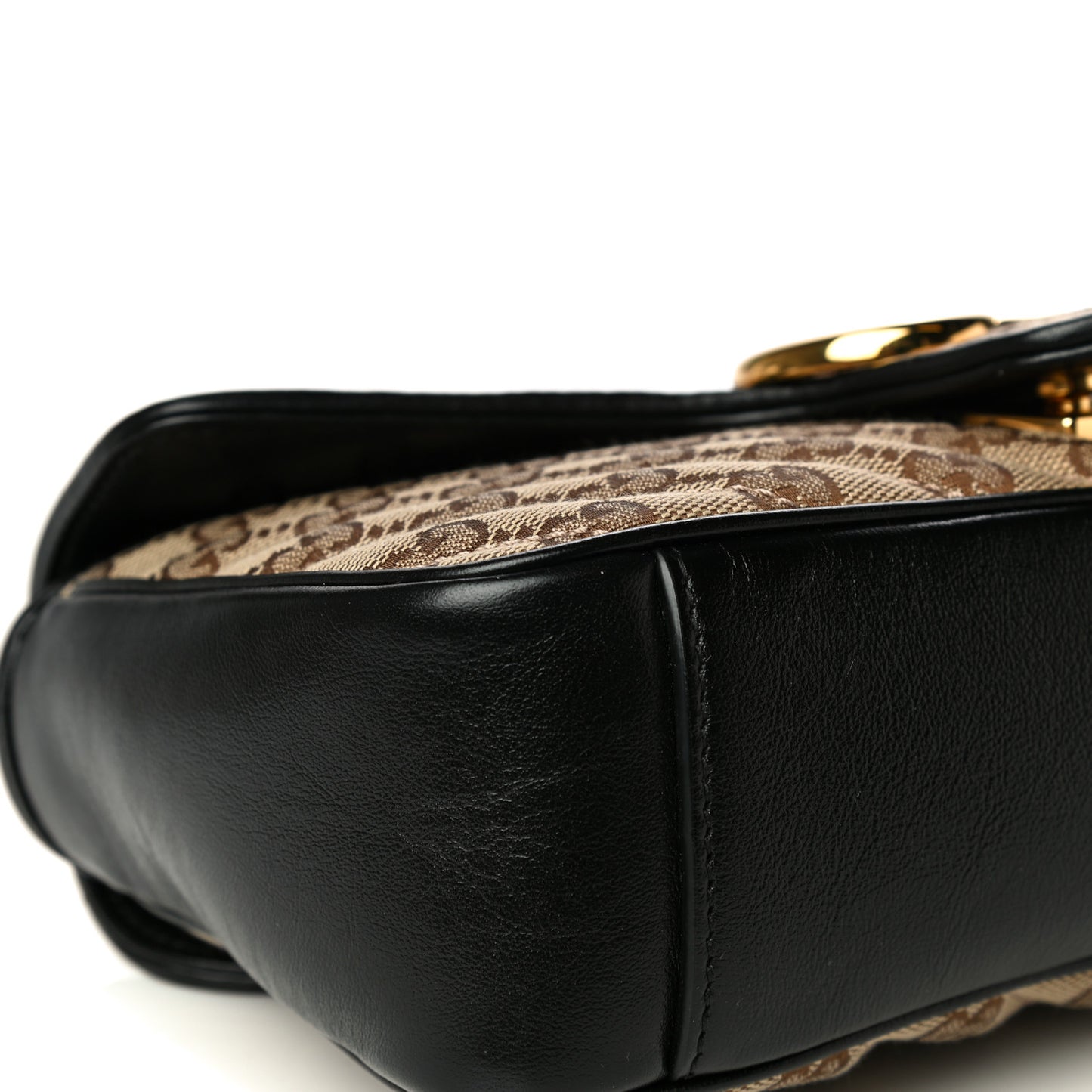 Monogram Matelasse Diagonal Small GG Marmont Shoulder Bag Beige Black