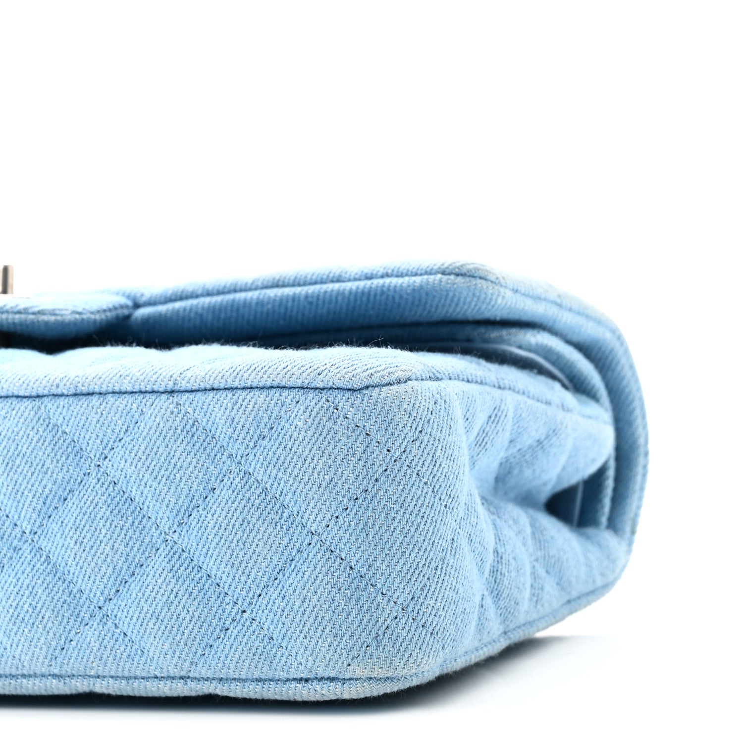 Chanel Denim Quilted Medium Double Flap Light Blue 10 of 10