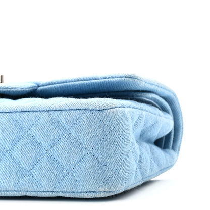 Chanel Denim Quilted Medium Double Flap Light Blue 10 of 10
