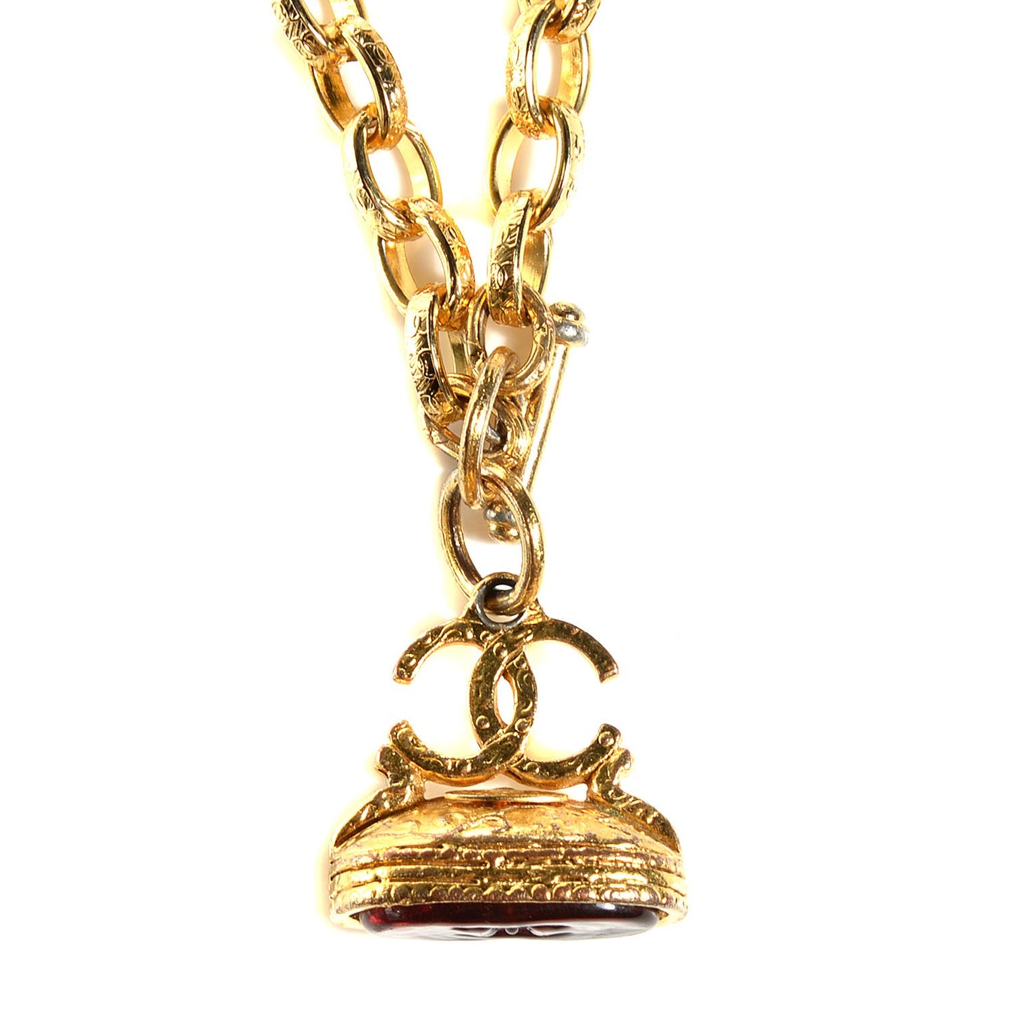 CC Gripoix Chain Necklace Gold