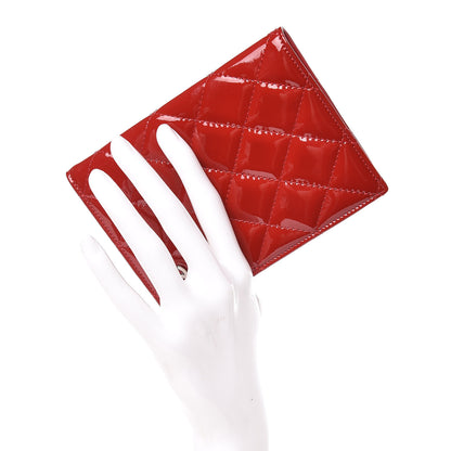 Chanel Patent Calfskin Quilted Passport Holder Red 2 of 8