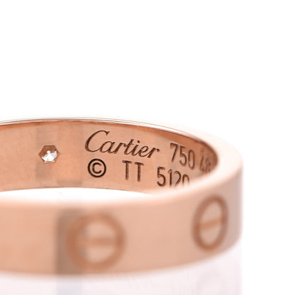 Cartier 18K Pink Gold Diamond 4mm LOVE Ring 48 4.5 4 of 5