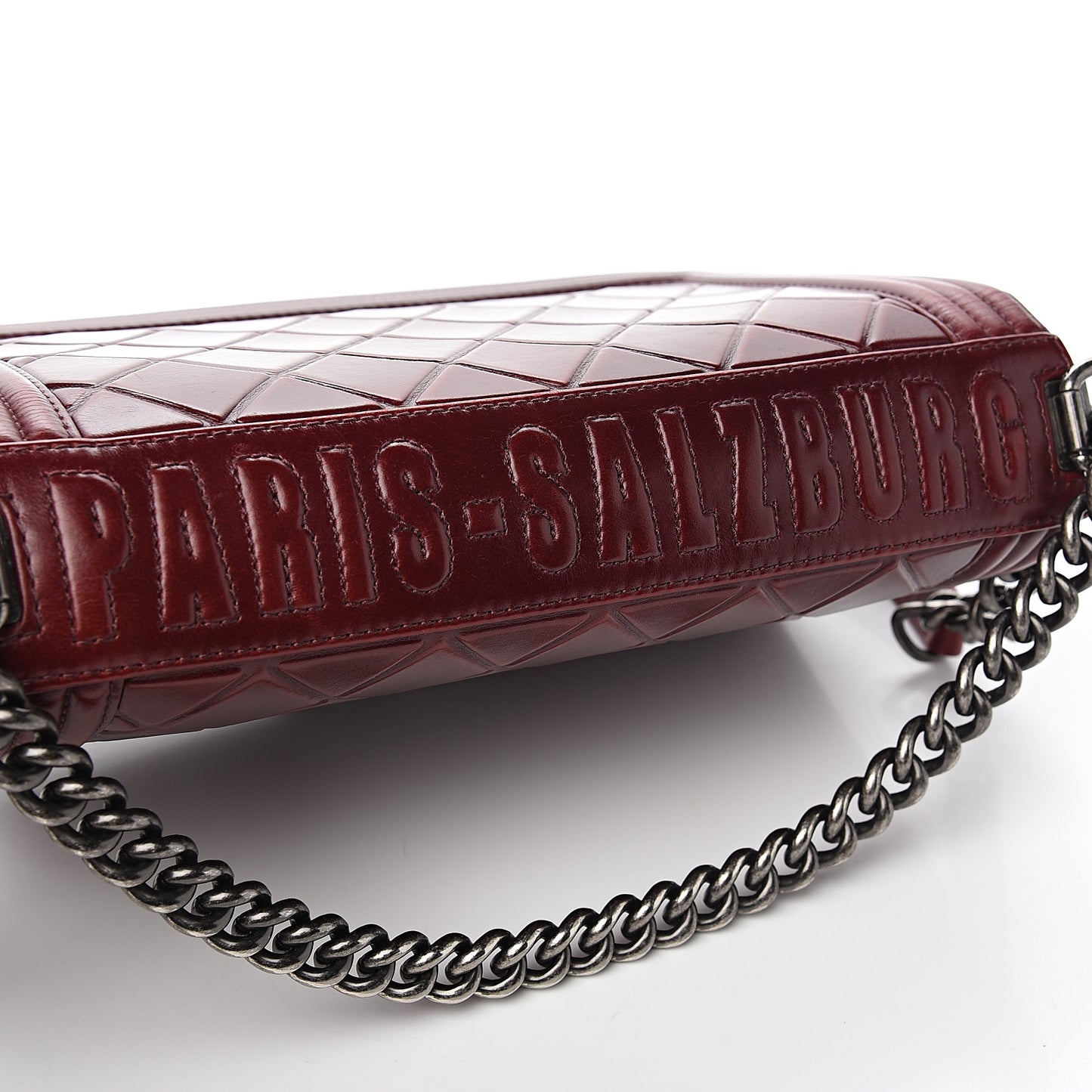 Calfskin Embossed New Medium Paris Salzburg Boy Flap Red