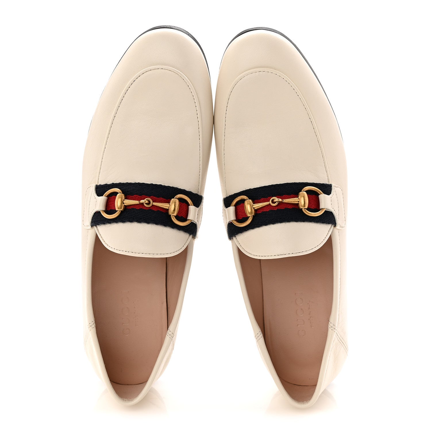 Gucci Malaga Kid Web Womens Horsebit Loafers 35 Mystic White 2 of 10
