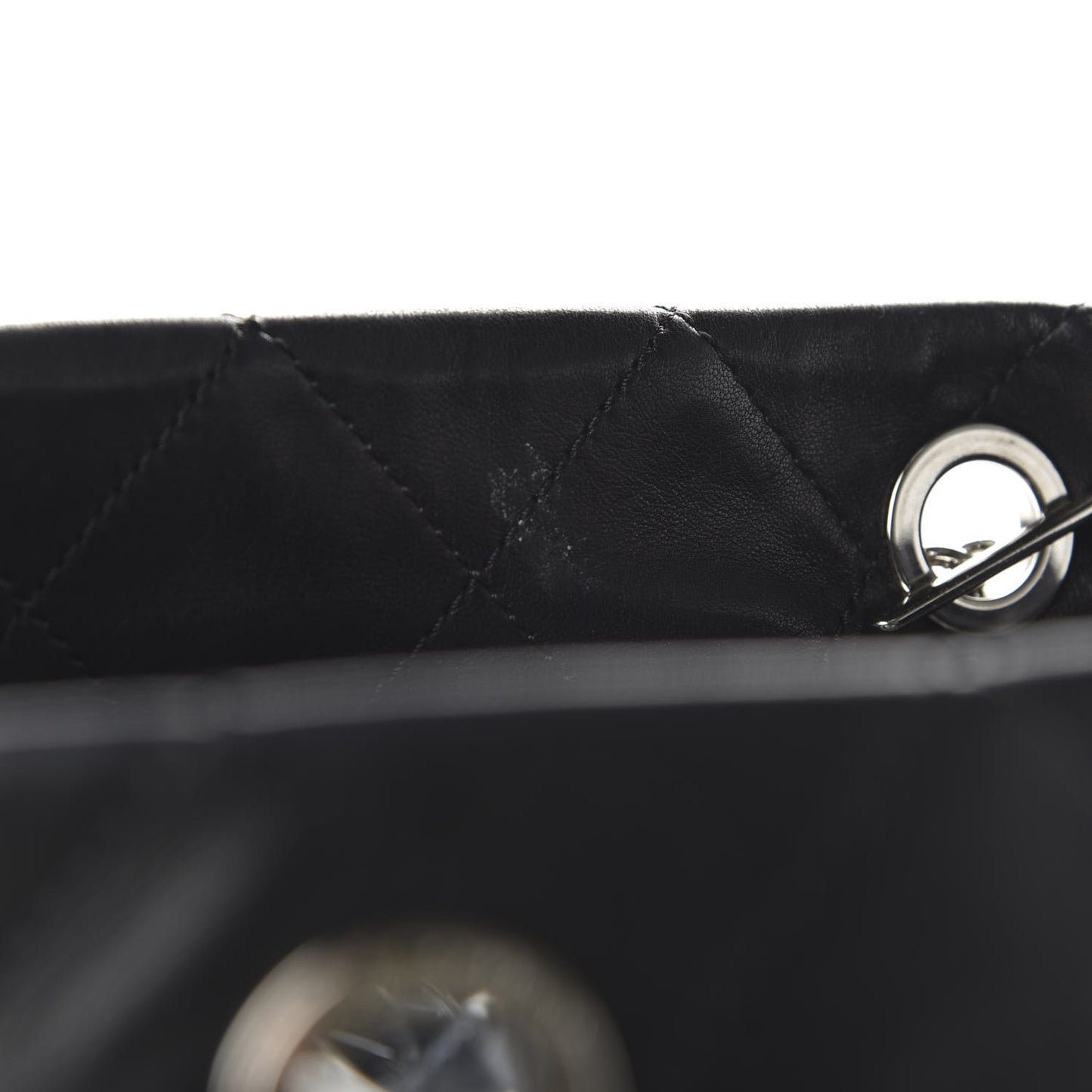 Calfskin Stitched Large VIP Shopping Tote Black