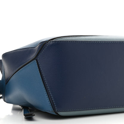 Loewe Calfskin Small Puzzle Bag Marine Stone Steel Blue 9 of 10
