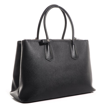 Prada Saffiano Cuir Twin Tote Nero Black 3 of 10