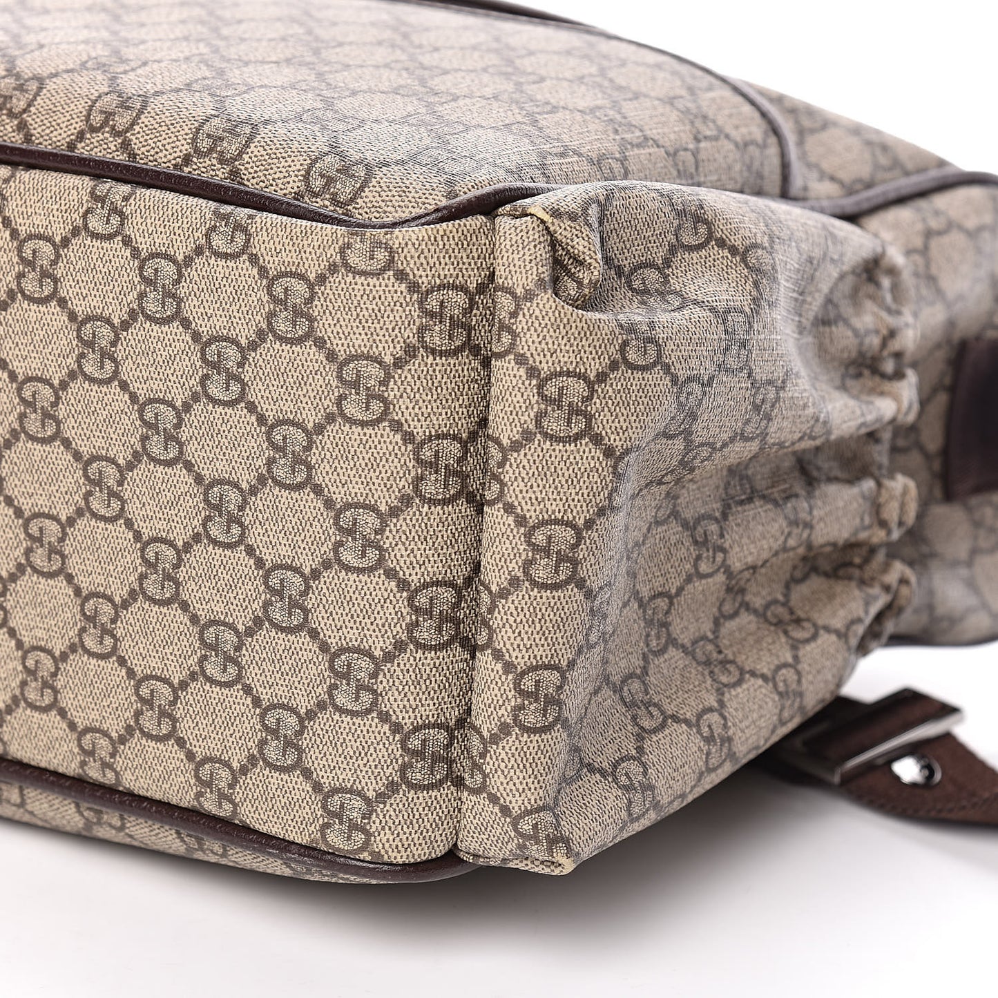GG Supreme Monogram Selleria Calfskin Large Diaper Bag Beige Ebony Cocoa Dark Chocolate