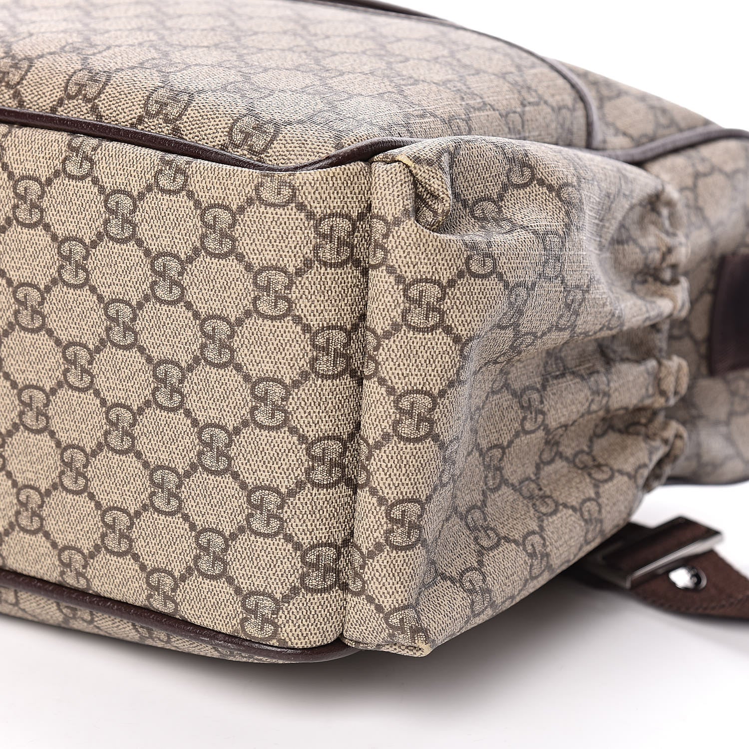 Gucci GG Supreme Monogram Selleria Calfskin Large Diaper Bag Beige Ebony Cocoa Dark Chocolate 11 of 13
