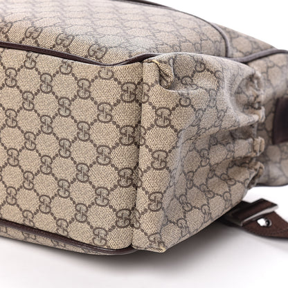 Gucci GG Supreme Monogram Selleria Calfskin Large Diaper Bag Beige Ebony Cocoa Dark Chocolate 11 of 13