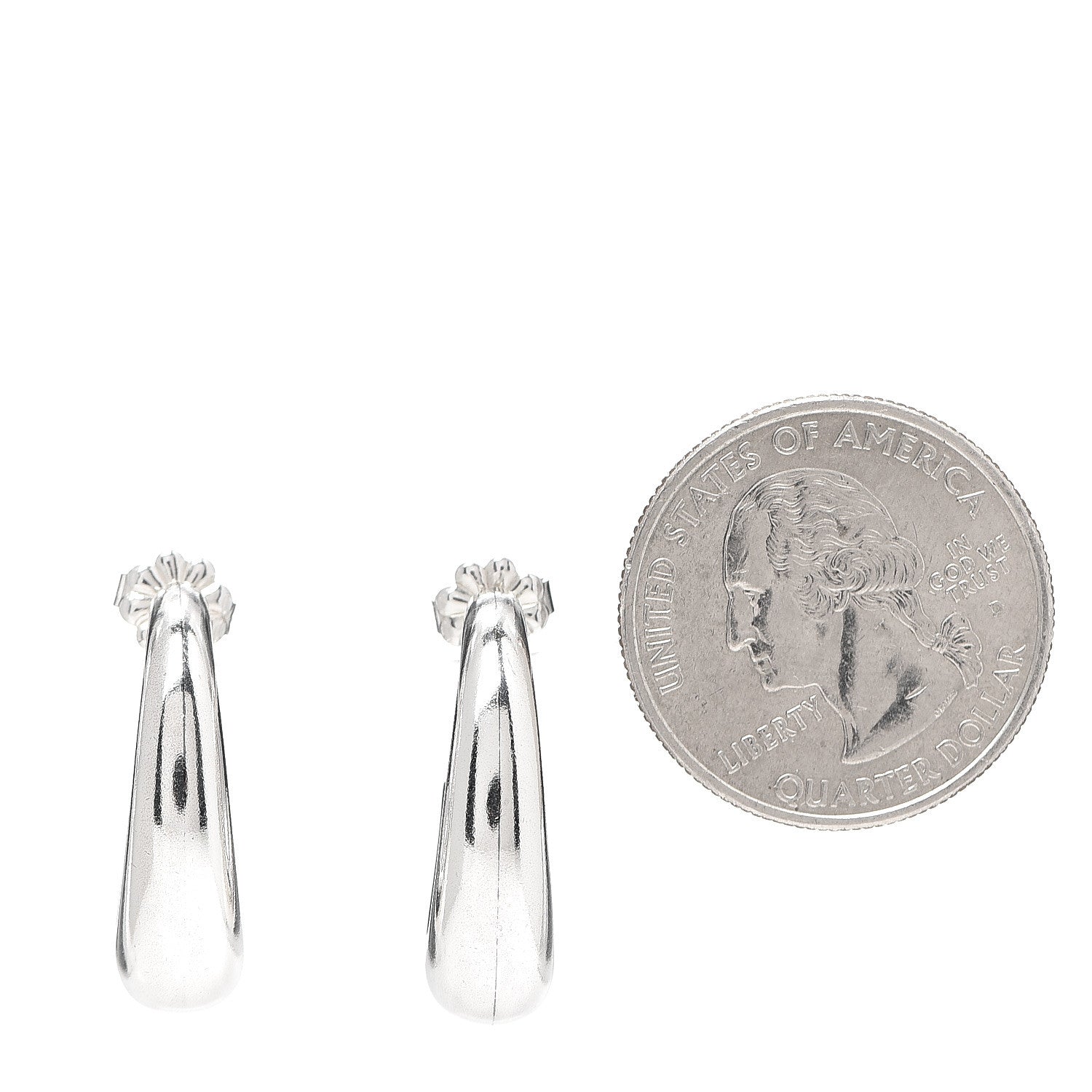 Tiffany Sterling Silver Graduated Hoop Earrings 2 of 4