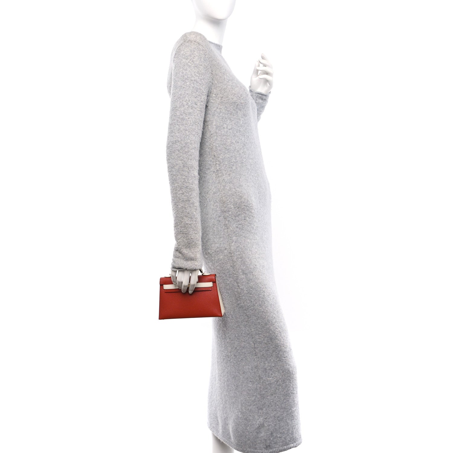 Hermes Chevre Mysore Horseshoe Mini Kelly Sellier 20 Brique Nata 2 of 10