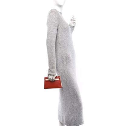 Hermes Chevre Mysore Horseshoe Mini Kelly Sellier 20 Brique Nata 2 of 10