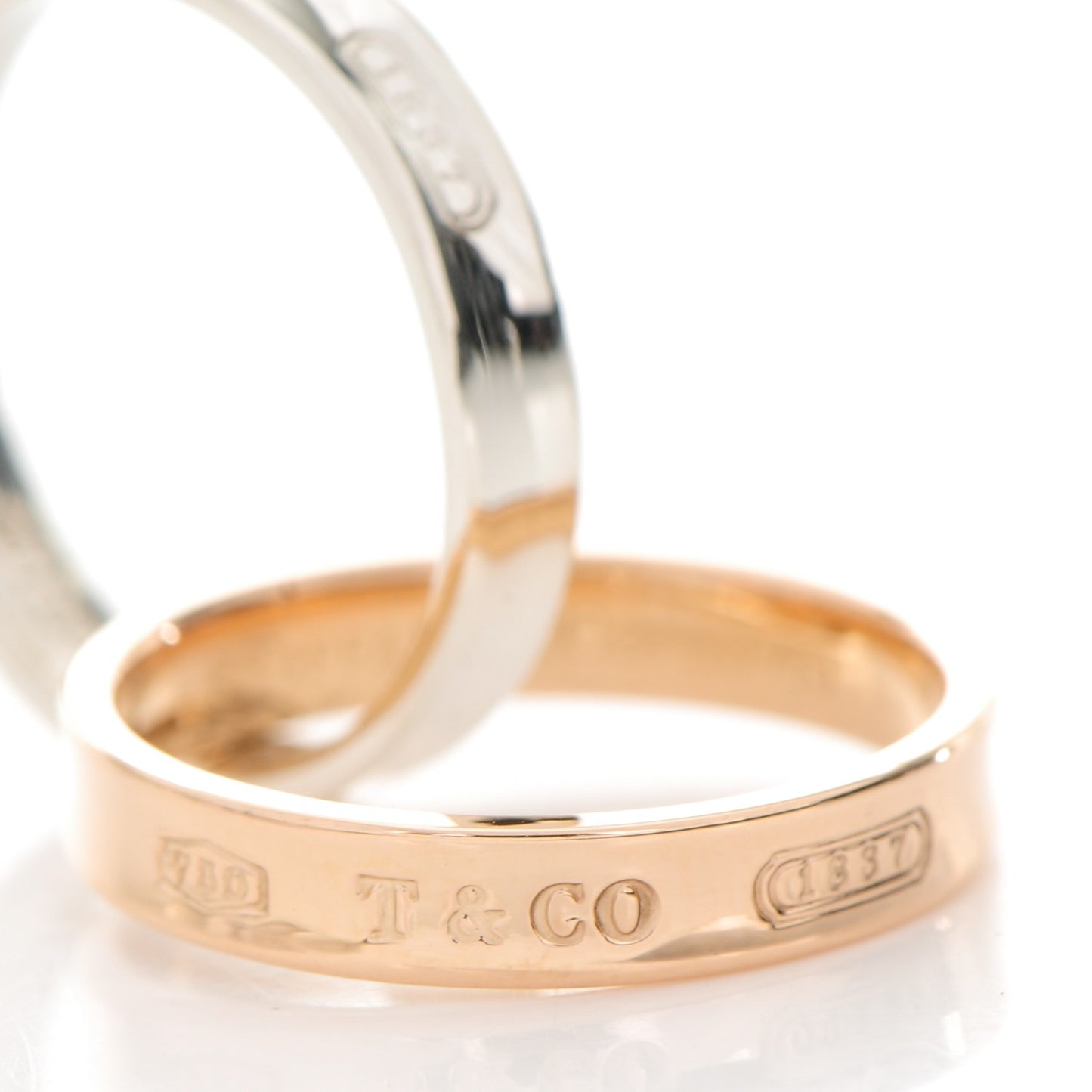 Sterling Silver 18K Rose Gold 1837 Interlocking Circles Ring 5